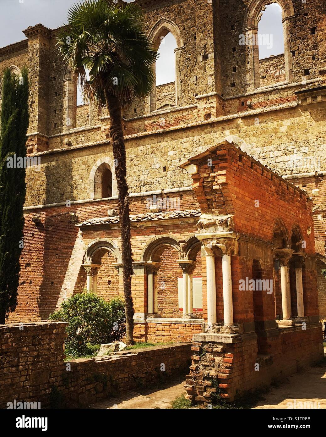 The exterior of The Abbey of San Galgano, - Smartphone Captured Stock Image