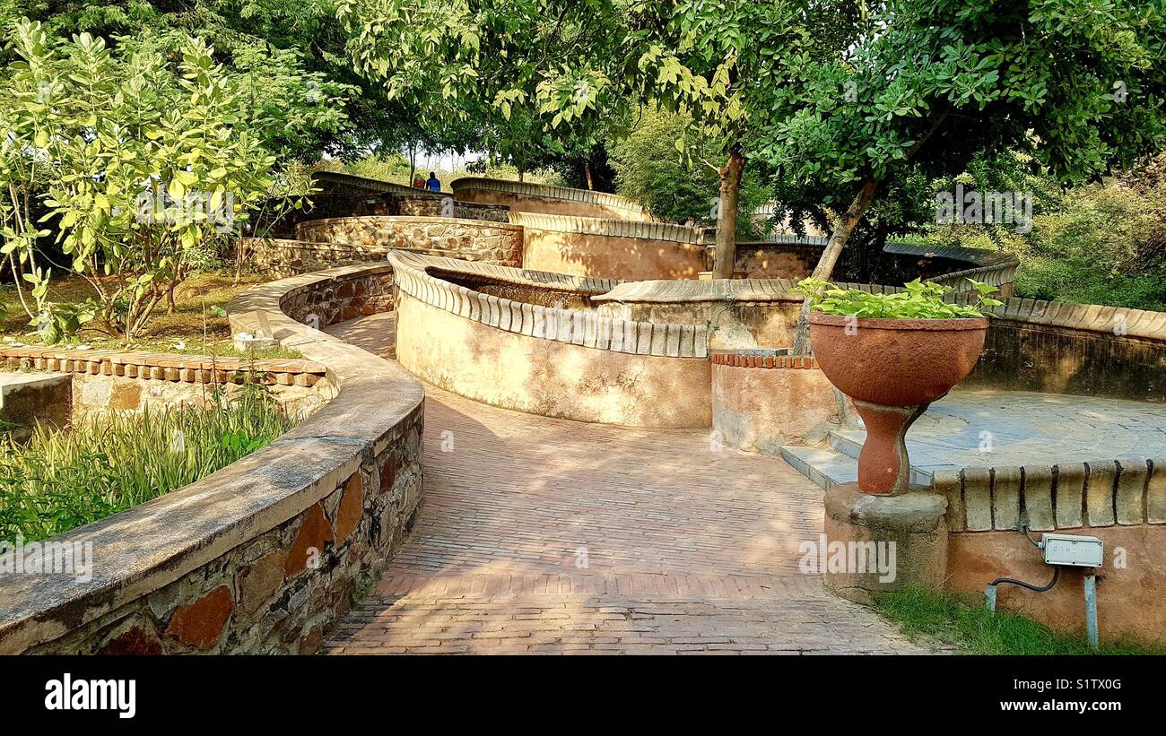 Landscape at “garden of five senses “ New Delhi,India Stock Photo