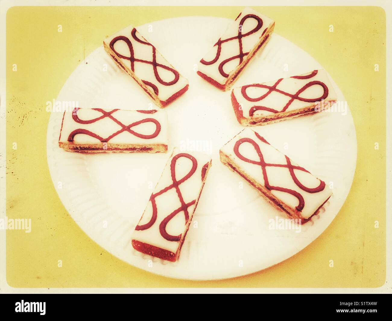 Mr Kipling Bakewell slices - Smartphone Captured Stock Image