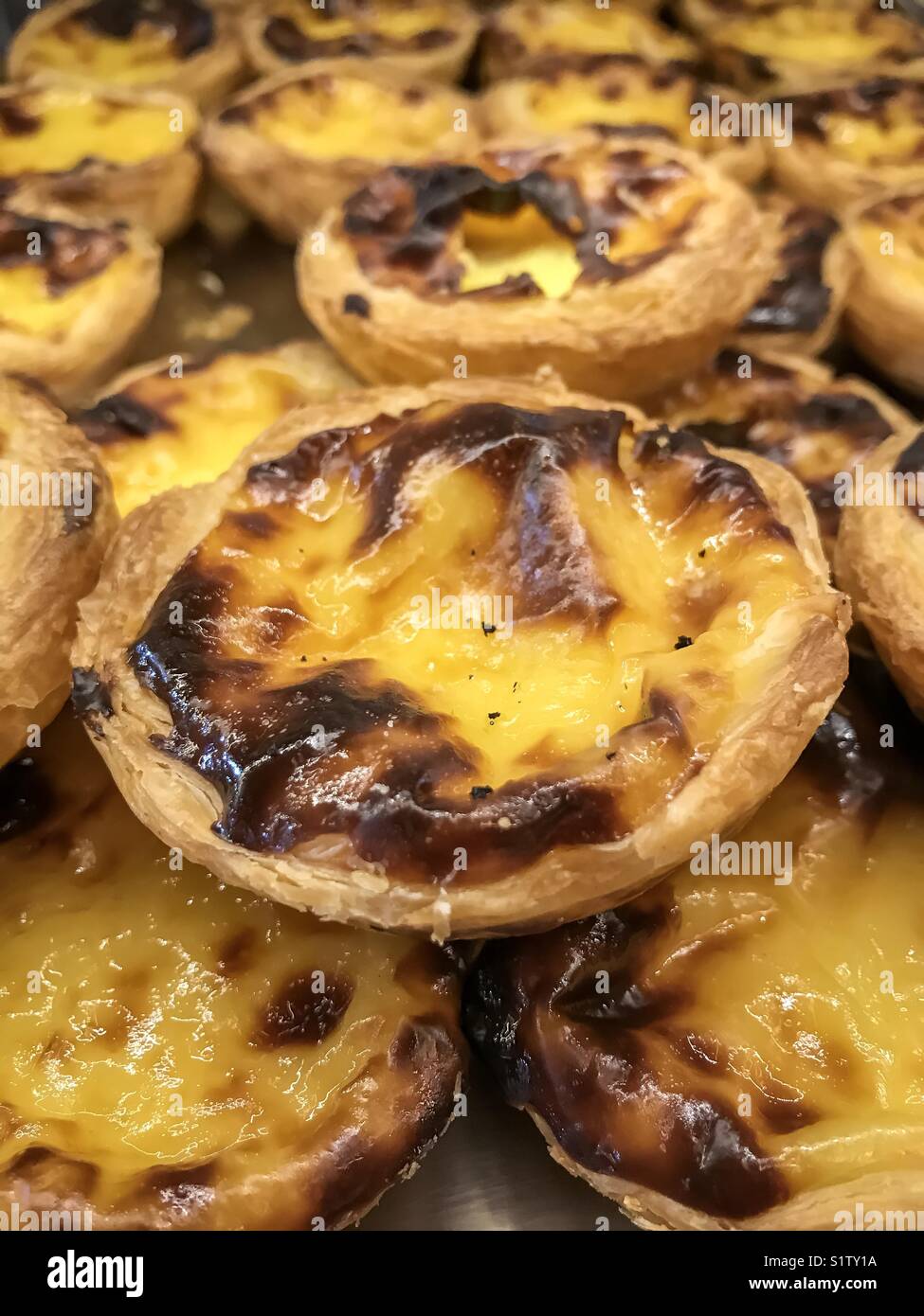Portuguese typical dessert named Pastel de Belém - Smartphone Captured Stock Image