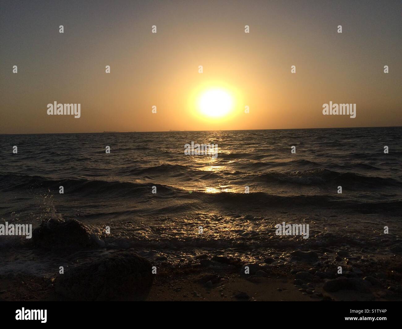 Sunset on sea - Smartphone Captured Stock Image