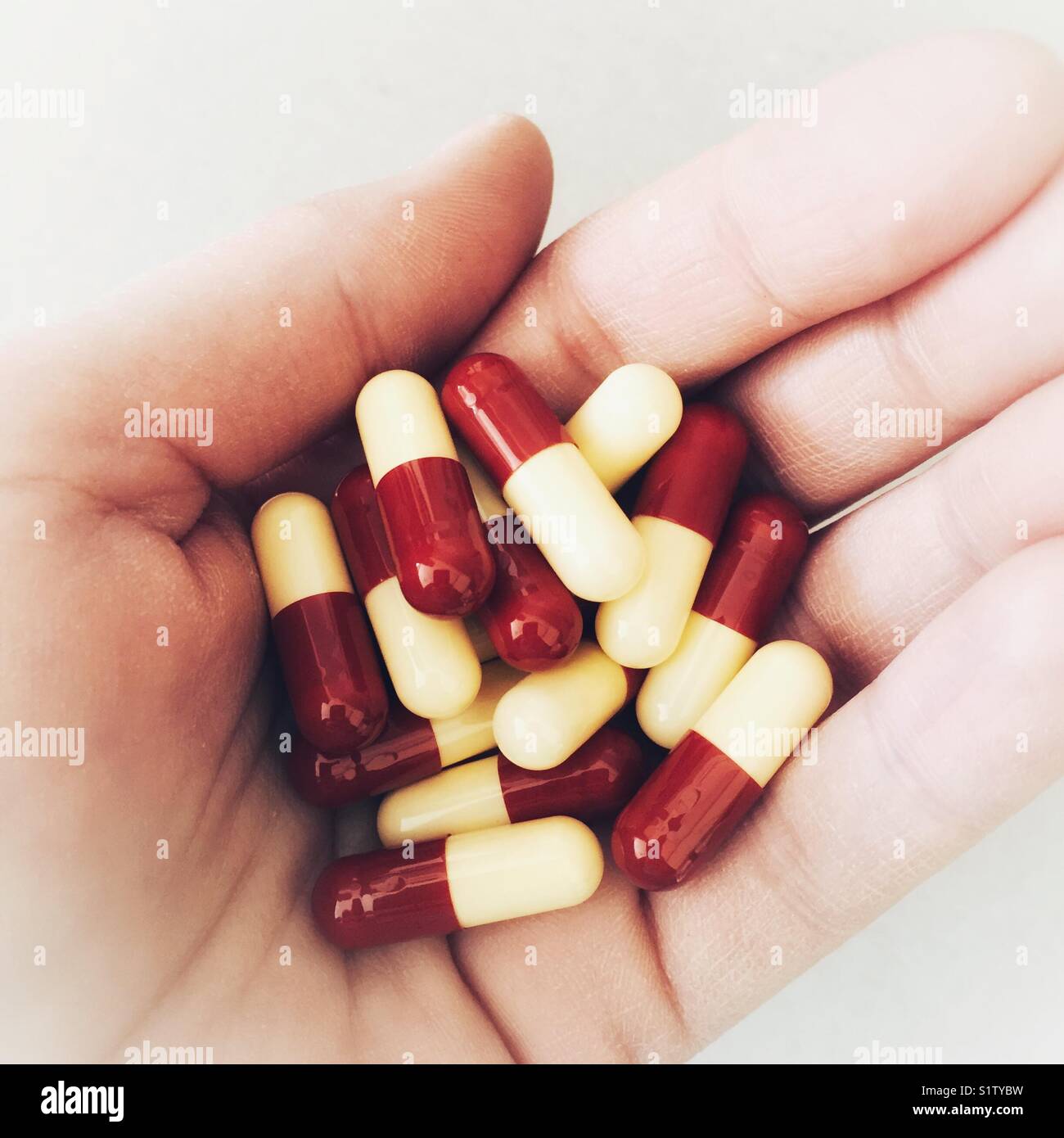 A handful of pills - Smartphone Captured Stock Image