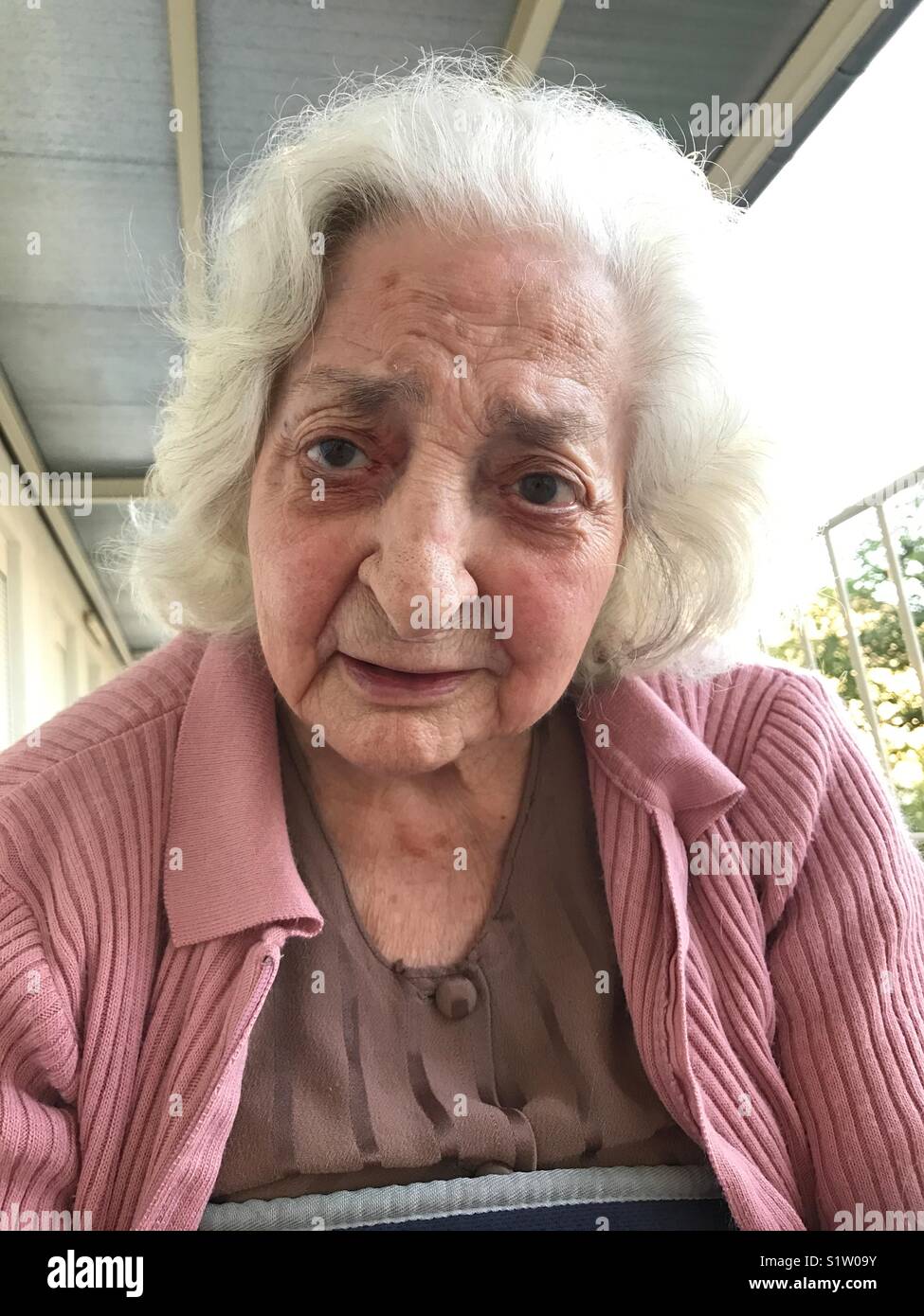 Portrait of old lady. - Smartphone Captured Stock Image