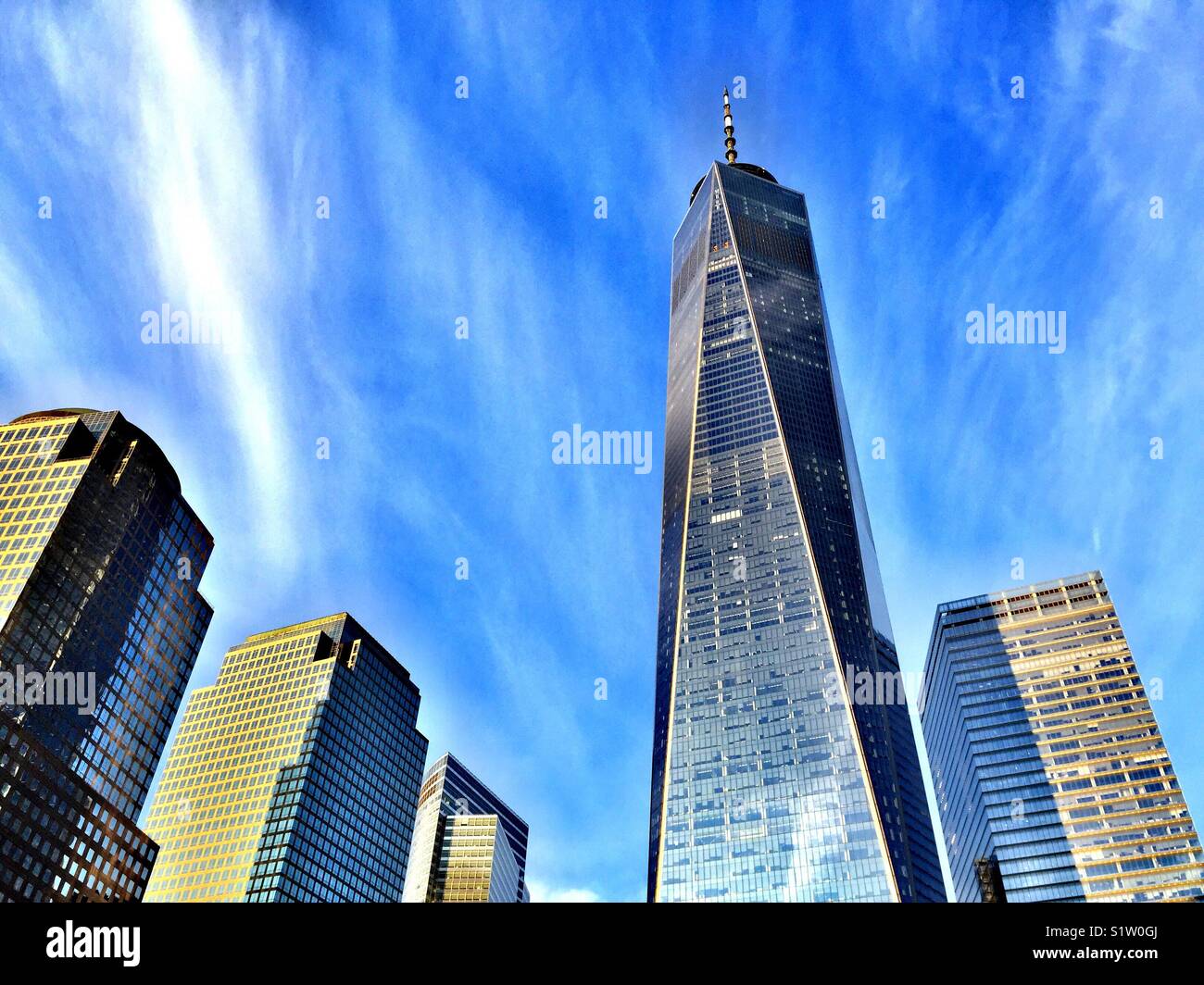 One world trade center, lower Manhattan, New York city, USA - Smartphone Captured Stock Image