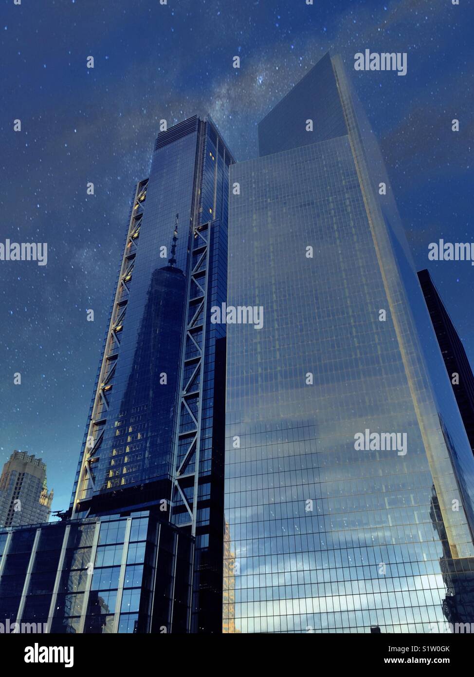 Towers three and four, World Trade Center, lower Manhattan, NYC, USA Stock Photo