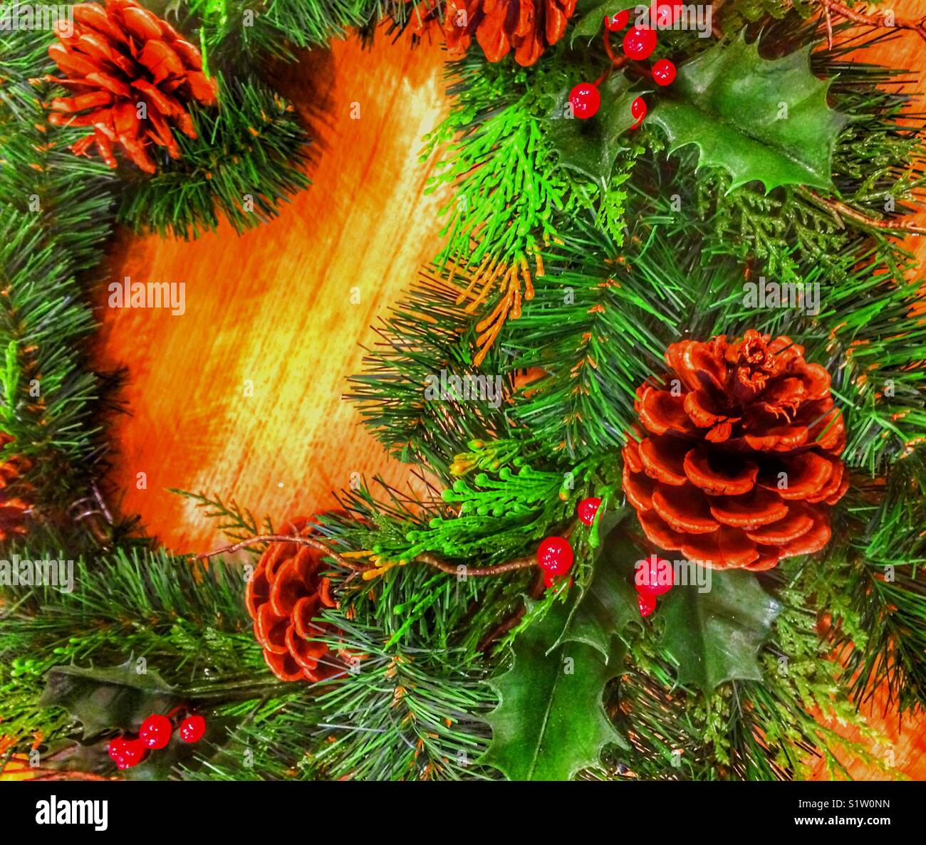 Christmas wreath - Smartphone Captured Stock Image