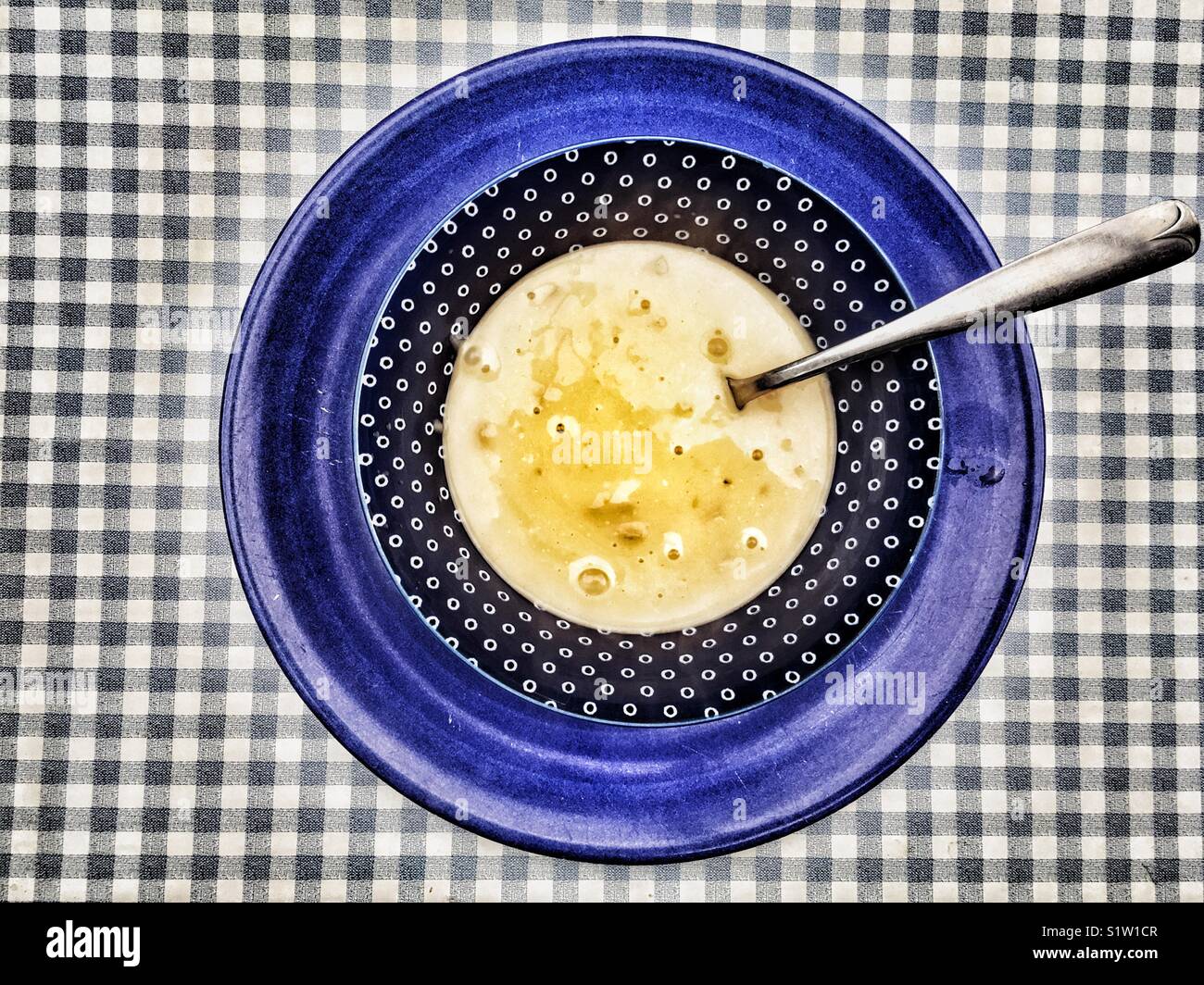 Elsinore Clam Chowder soup - Smartphone Captured Stock Image