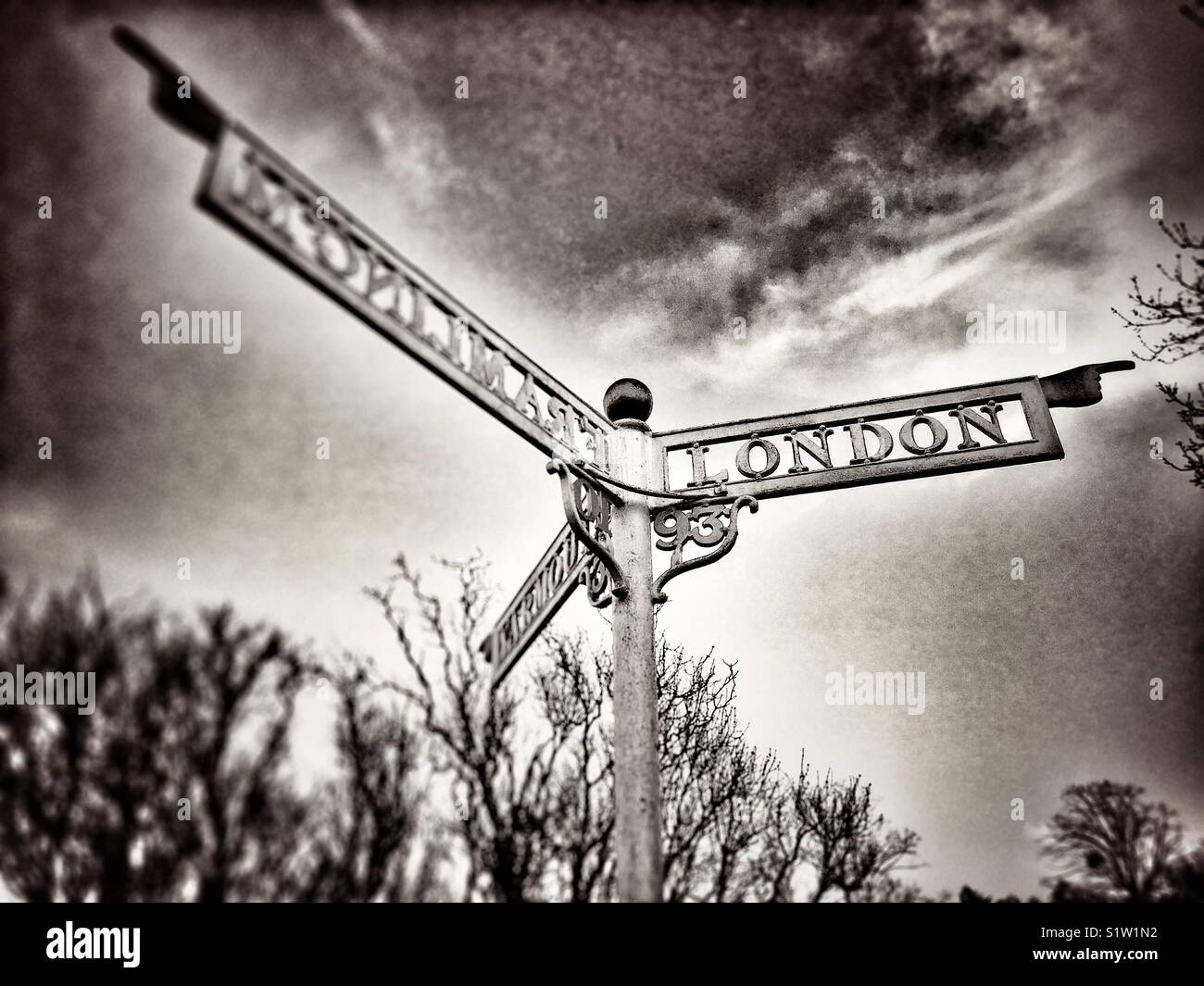 Historic road sign - Smartphone Captured Stock Image