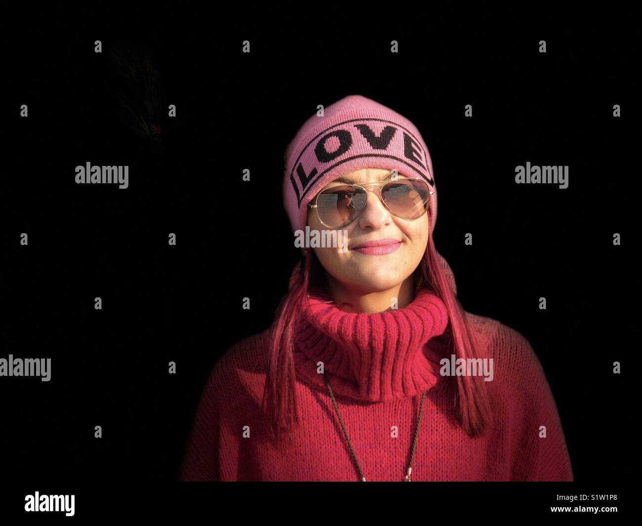 Happy young woman portrait - Smartphone Captured Stock Image