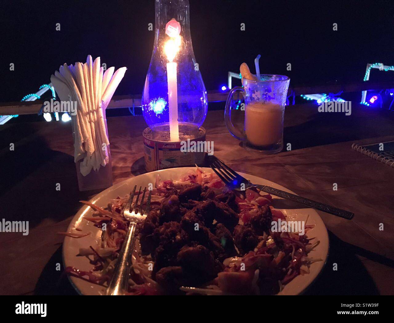 Candle light dinner Stock Photo Alamy