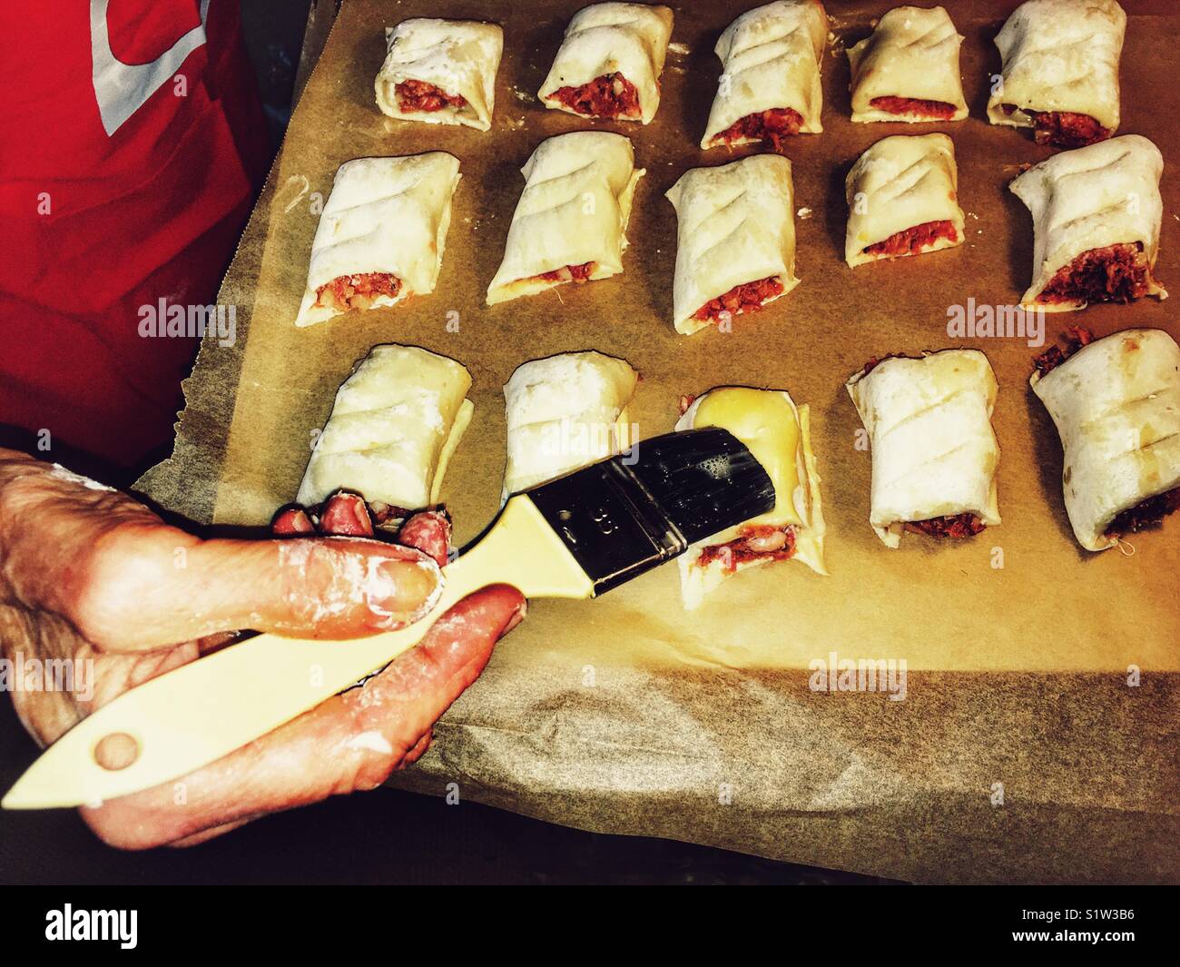Homemade sausage rolls - Smartphone Captured Stock Image