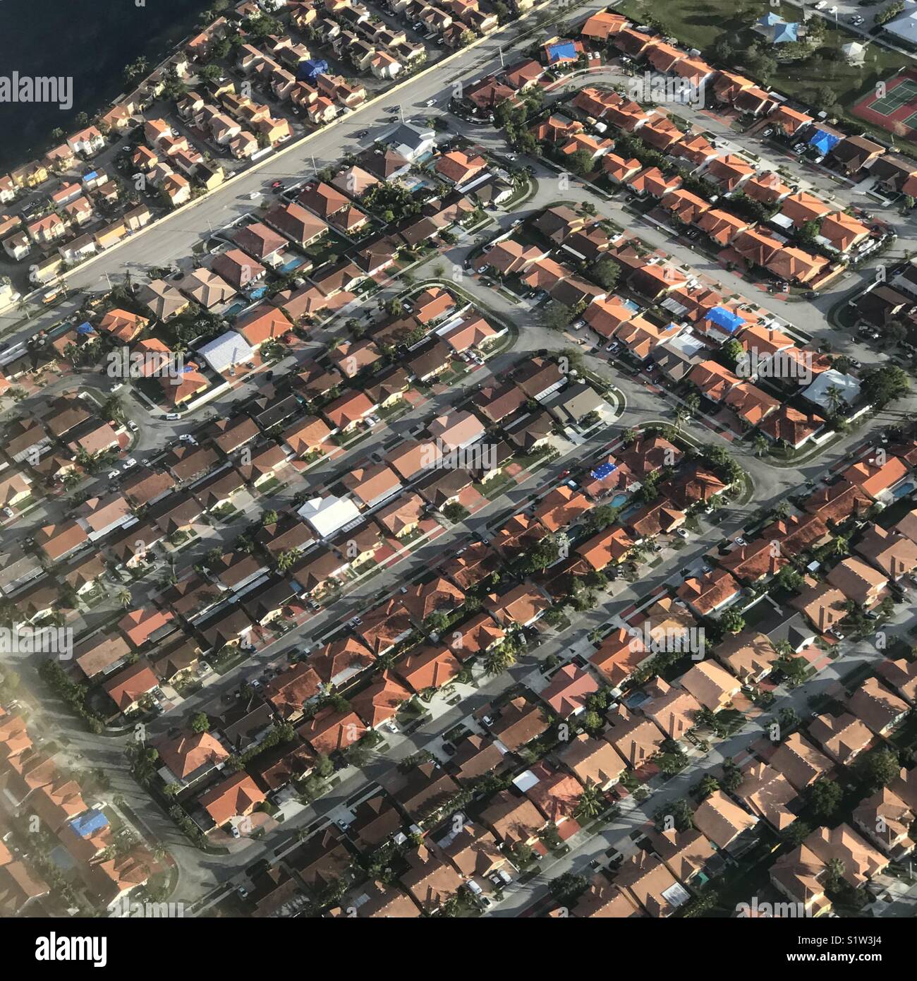 Suburbs of Miami, Florida, aerial Stock Photo
