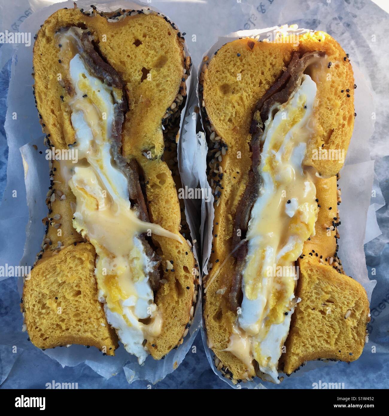 Bacon Egg and Cheese Sandwich Stock Photo Alamy