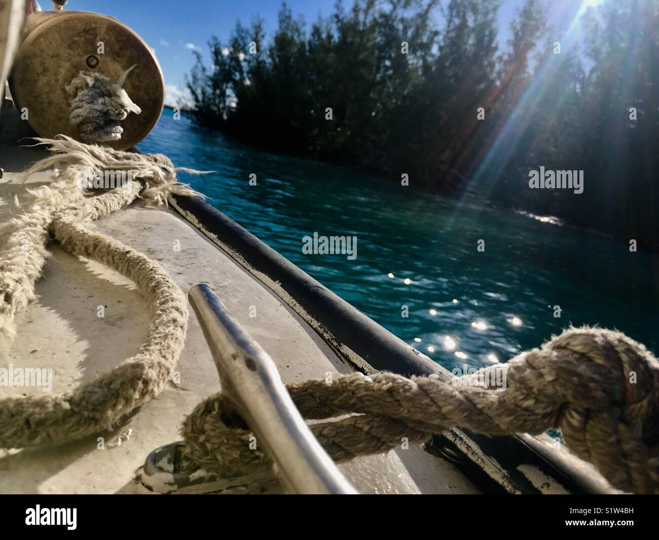Water taxi ride through Spanish Wells Stock Photo Alamy
