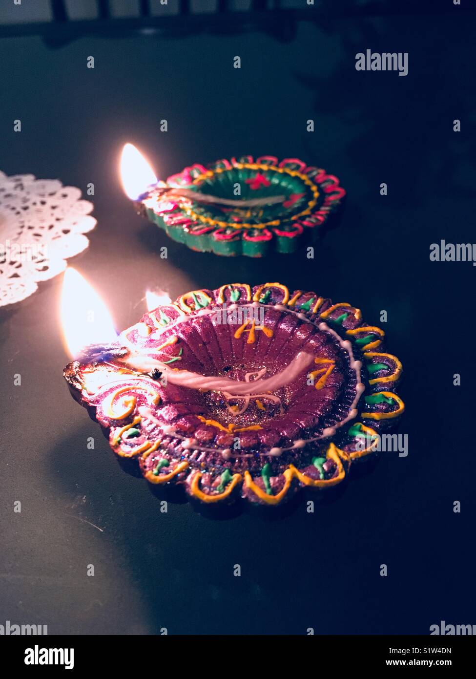 Indian multicoloured candles Stock Photo Alamy