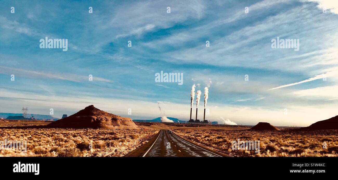 The endless road in Page, Arizona. - Smartphone Captured Stock Image