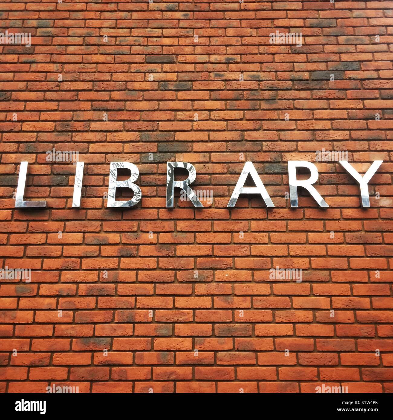 Library sign, Alton library, Hampshire, England, United Kingdom. - Smartphone Captured Stock Image