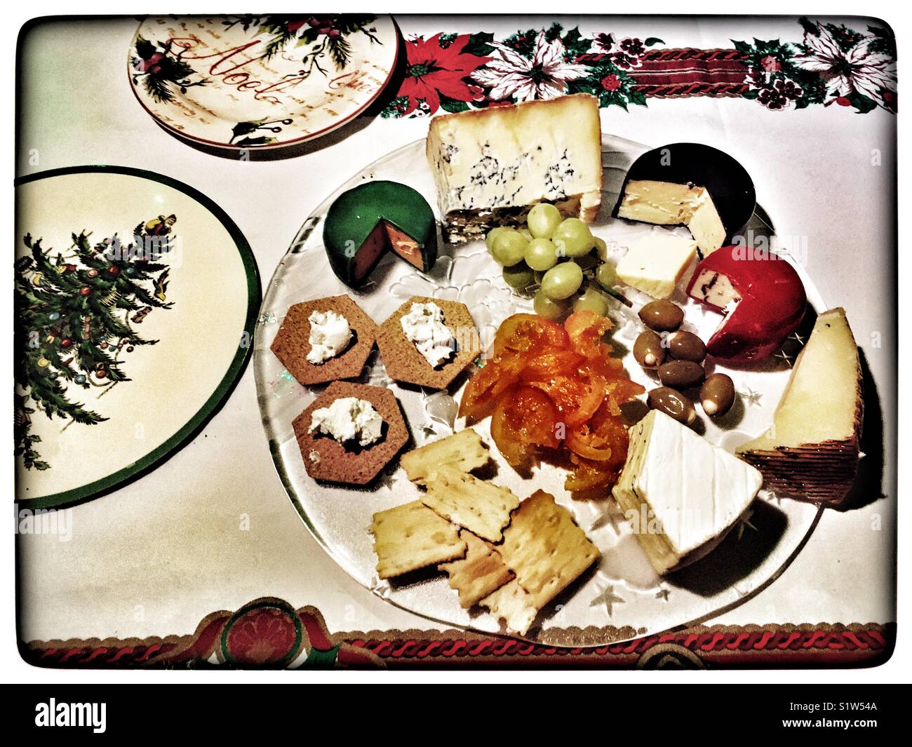 Christmas cheese board - Smartphone Captured Stock Image