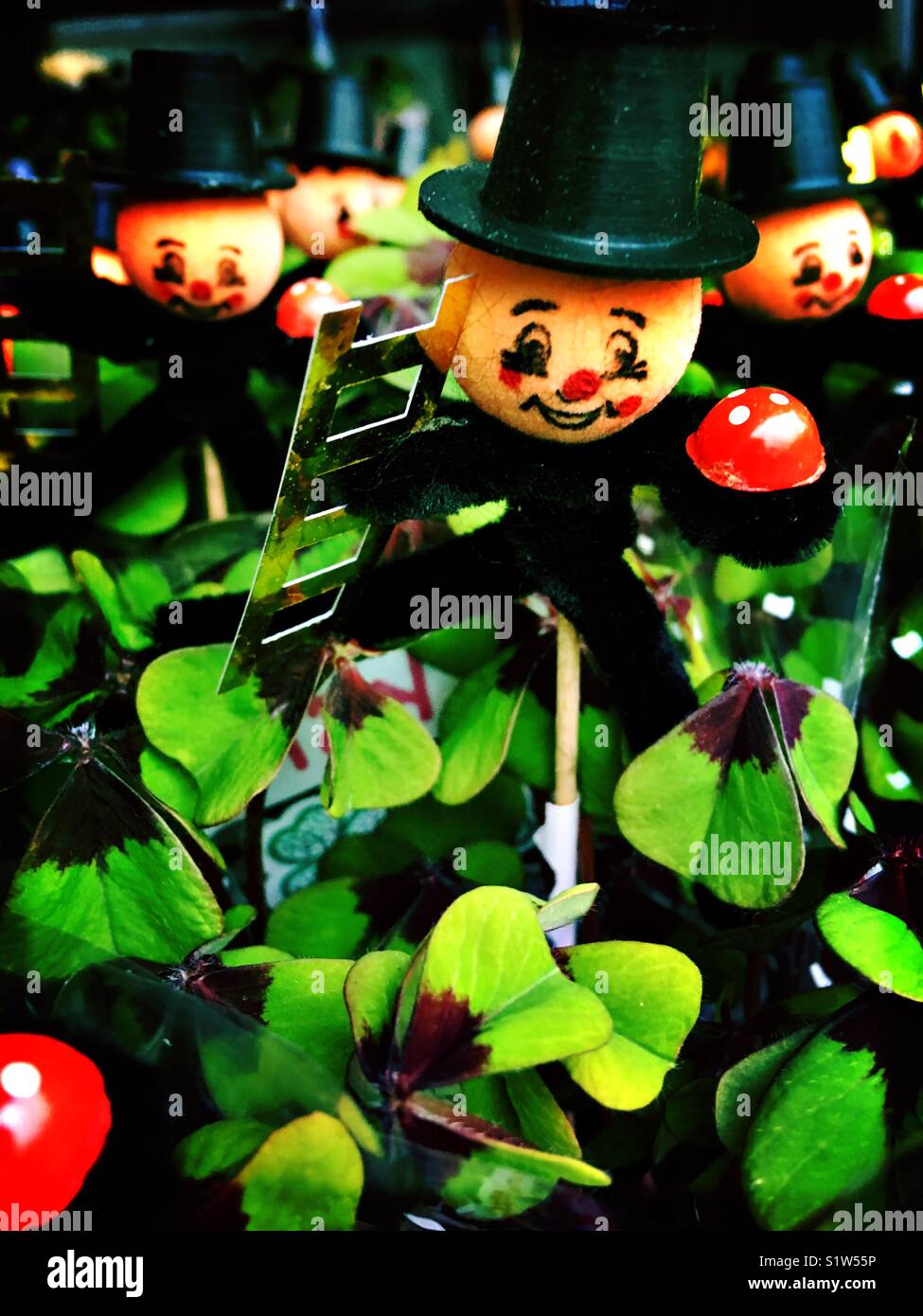 Chimney sweepers as good luck charms - Smartphone Captured Stock Image