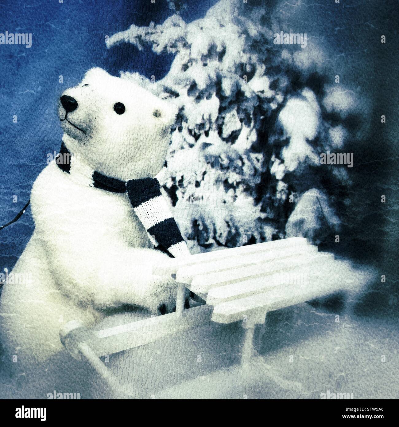 Christmas mood with polar bear - Smartphone Captured Stock Image