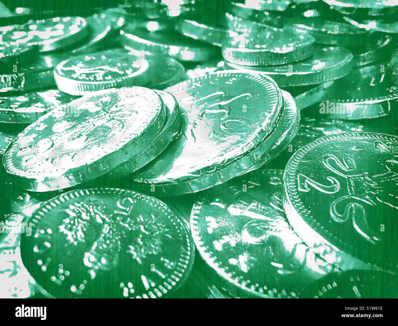 Money green cash coins new year 2018 Stock Photo