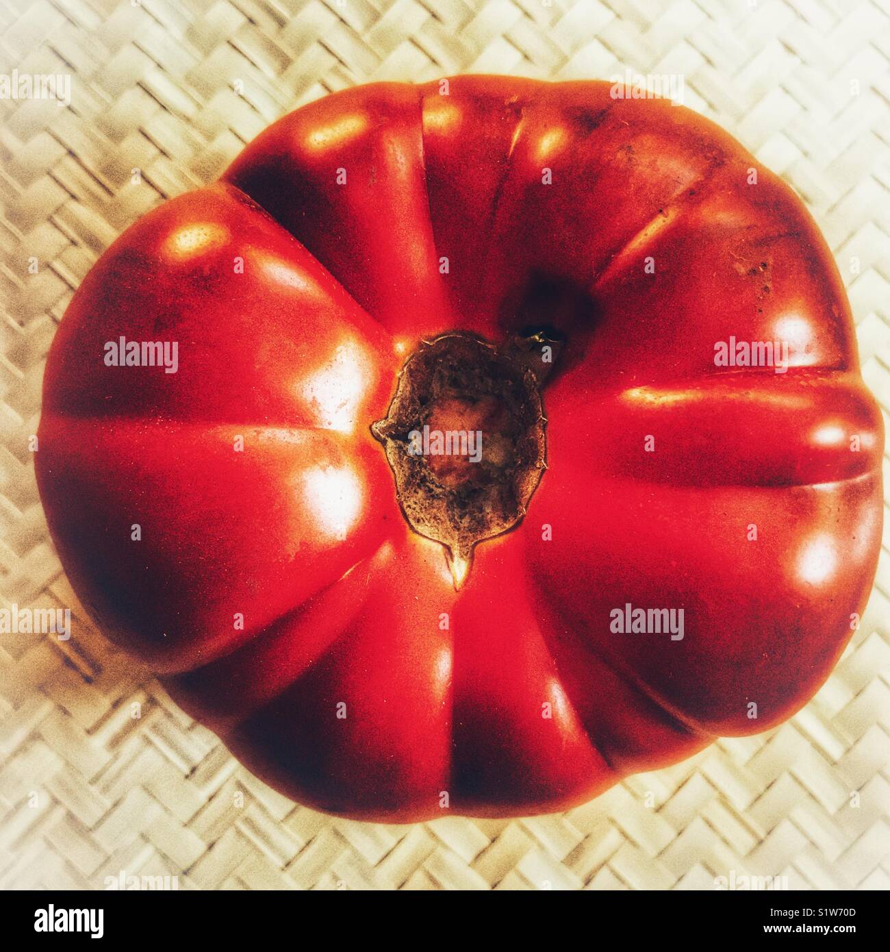 Beef tomato, high angle view - Smartphone Captured Stock Image