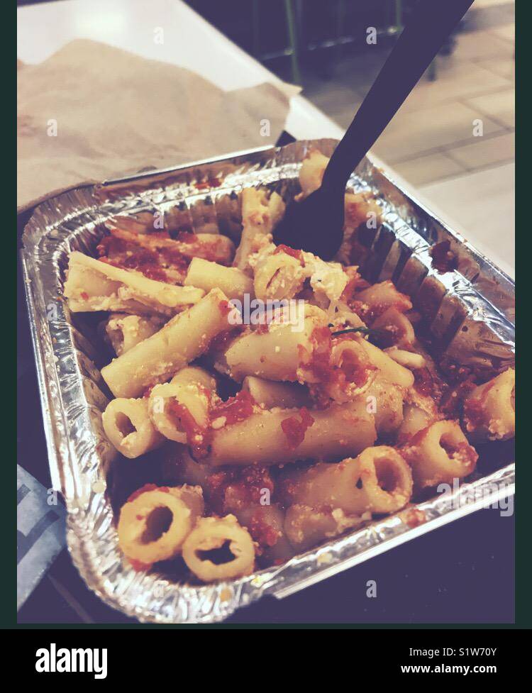 Italian pasta from Sbarro Stock Photo