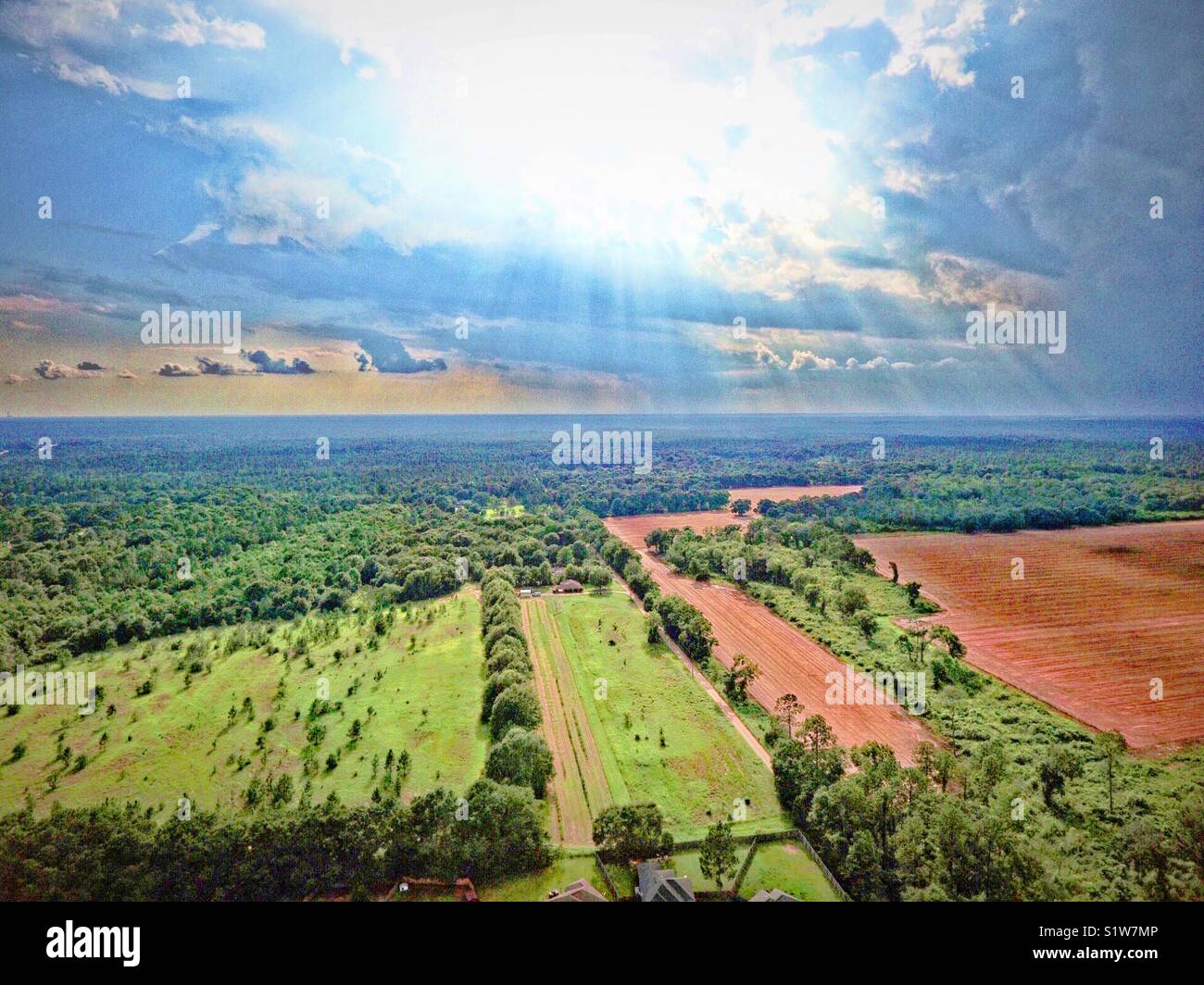 Sunlight through the clouds - Smartphone Captured Stock Image