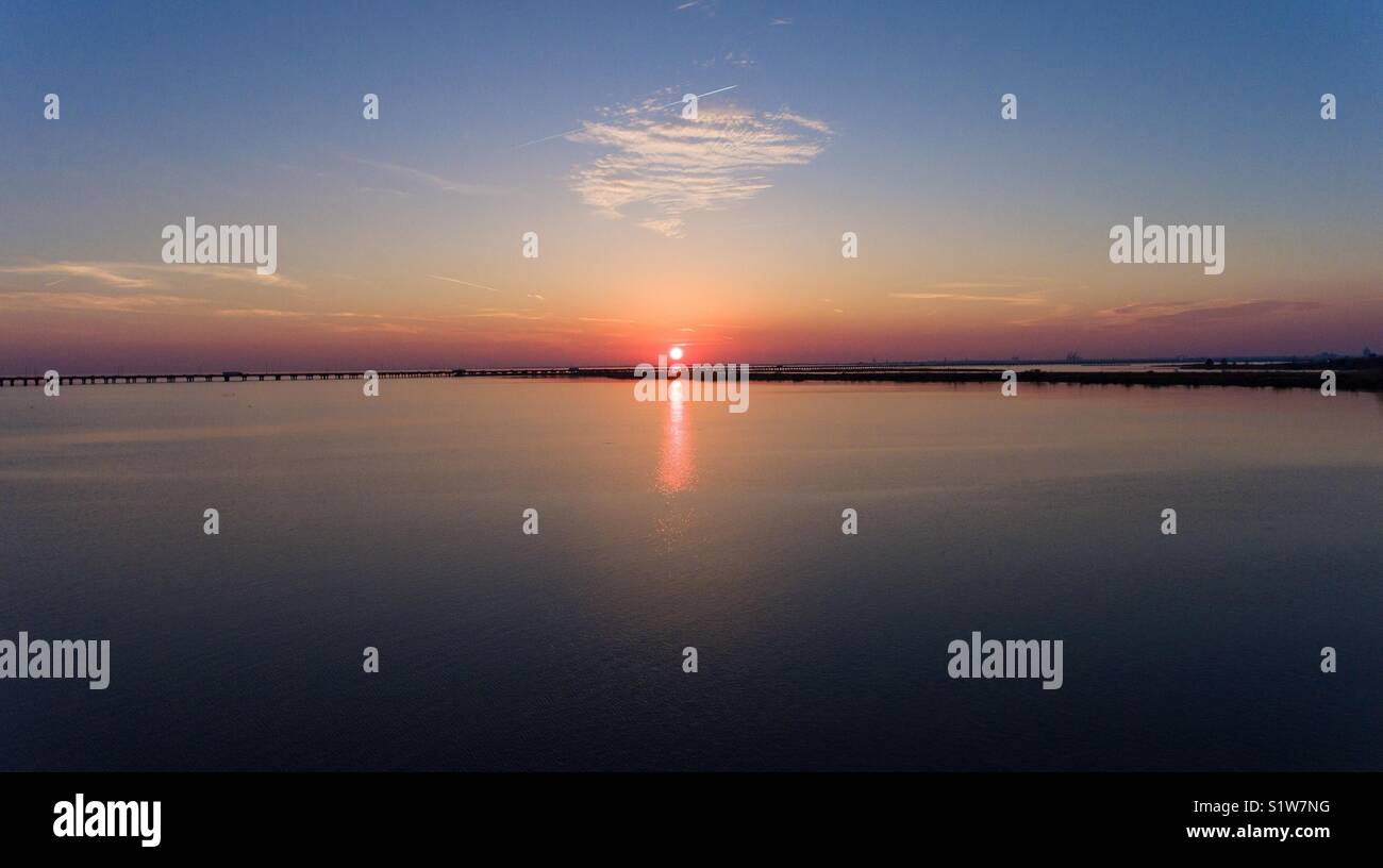 Sunset over Mobile Bay - Smartphone Captured Stock Image