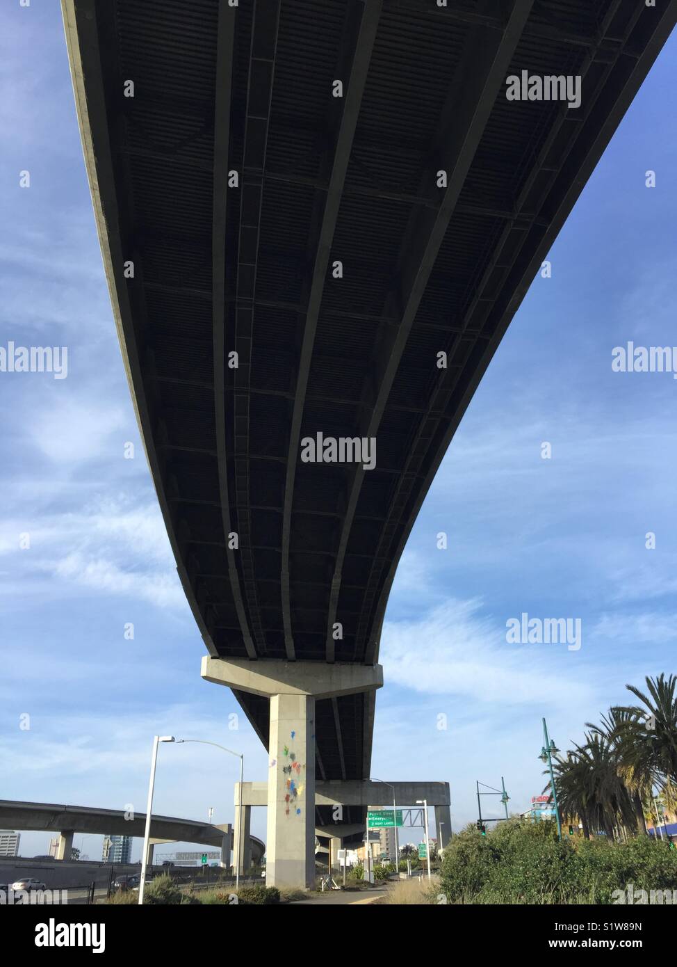 Beneath Highway 80, Emeryville, CA, USA. Stock Photo