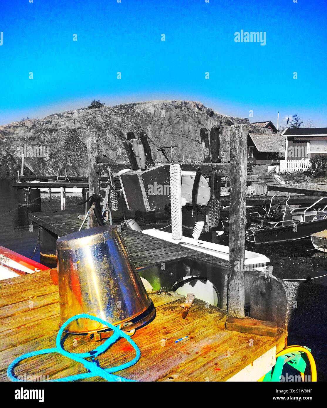 Island life on Oja an island at the southern end of the Stockholm archipelago, Sweden, Scandinavia - Smartphone Captured Stock Image