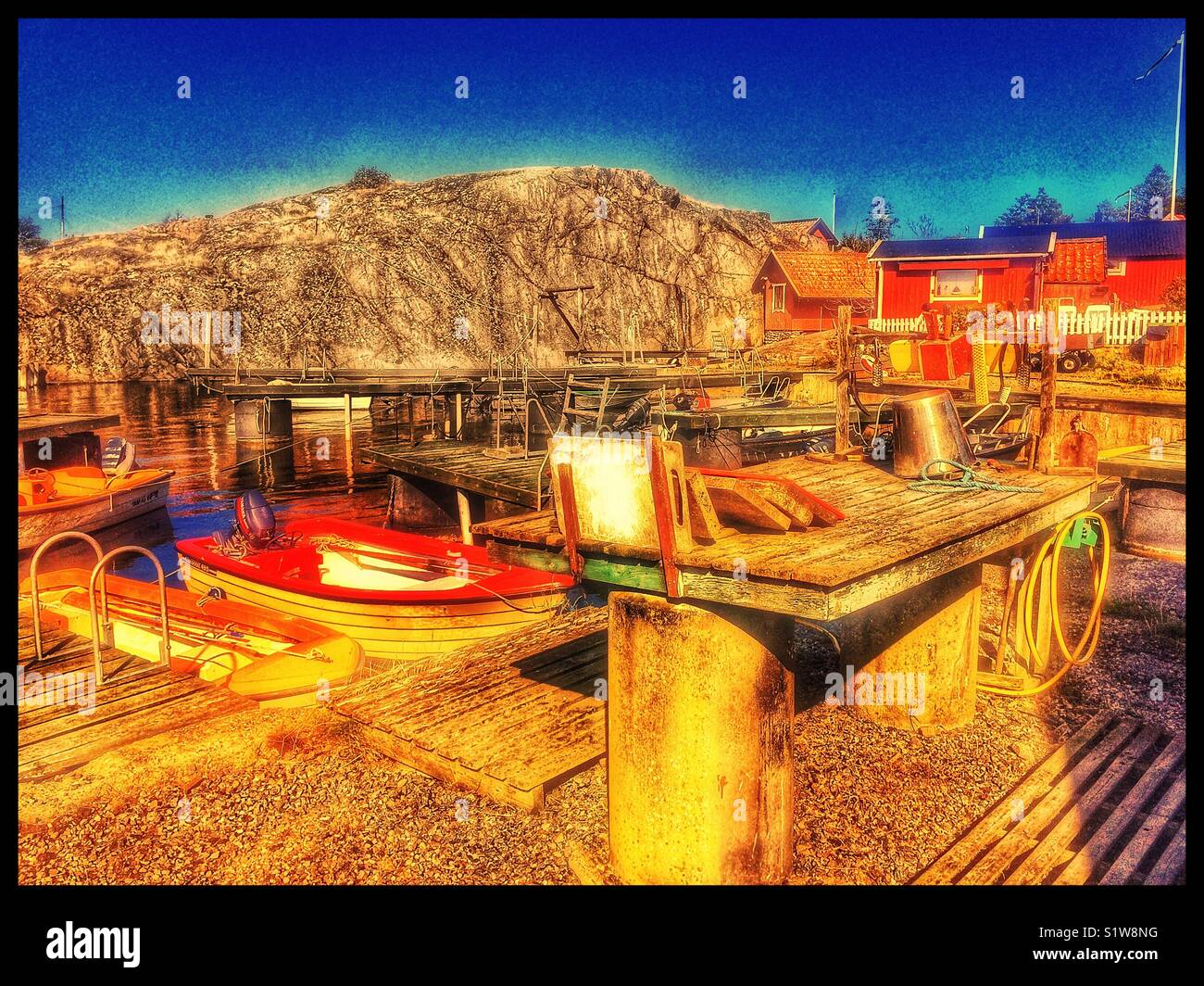 Island life on Oja an island at the southern end of the Stockholm archipelago, Sweden, Scandinavia - Smartphone Captured Stock Image