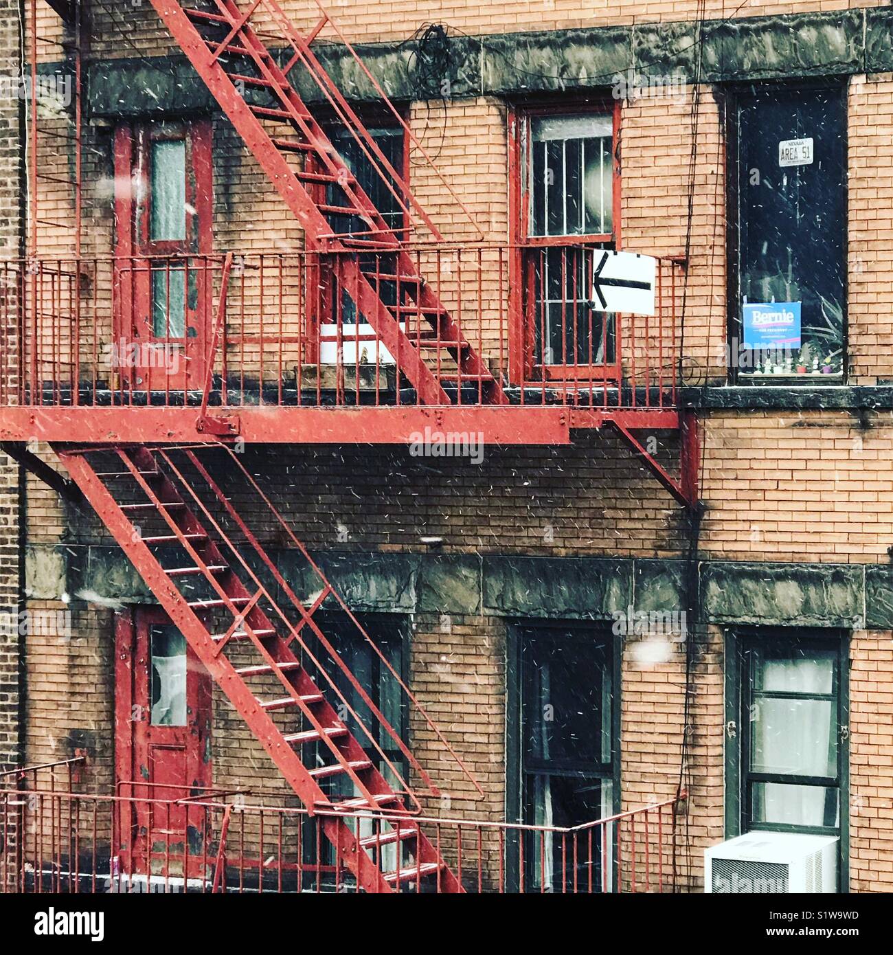 Ladders on houses in Chelsea, New York - Smartphone Captured Stock Image