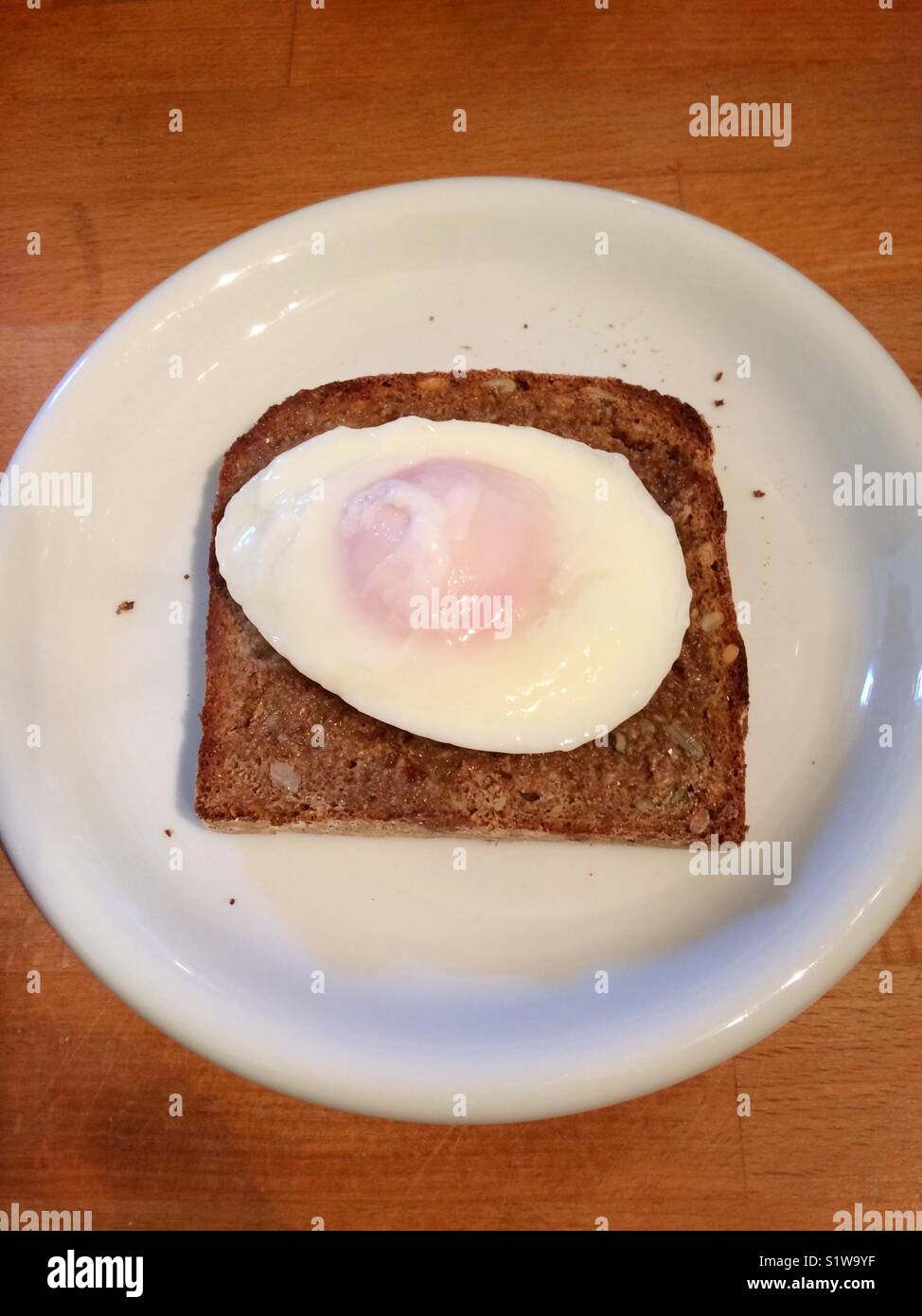 Poached egg on toast - Smartphone Captured Stock Image