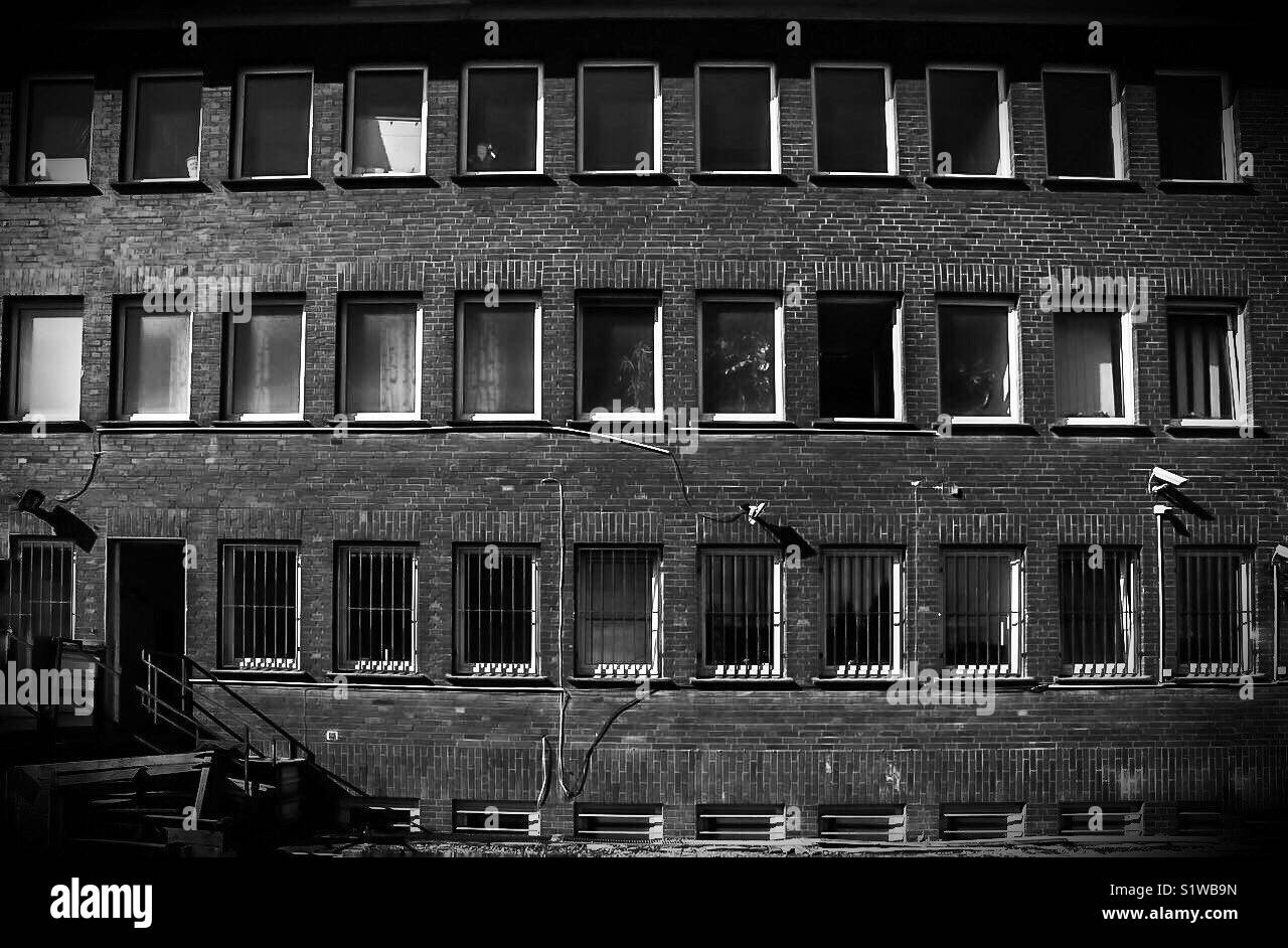 Old building windows Black and White Stock Photos & Images - Alamy