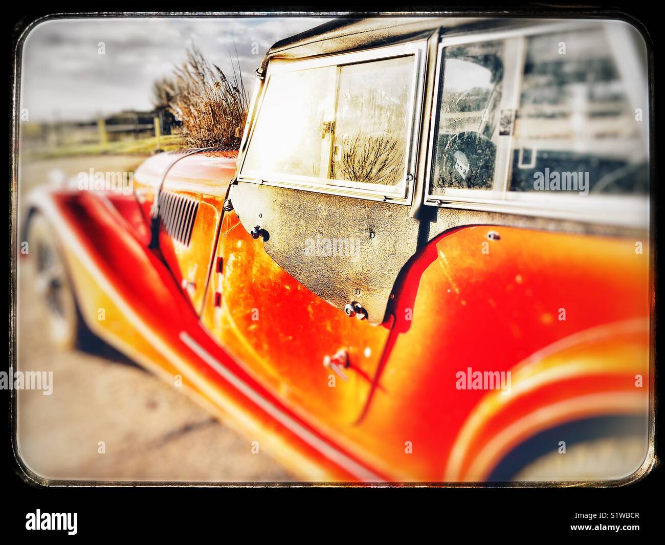 Vintage Morgan car - Smartphone Captured Stock Image