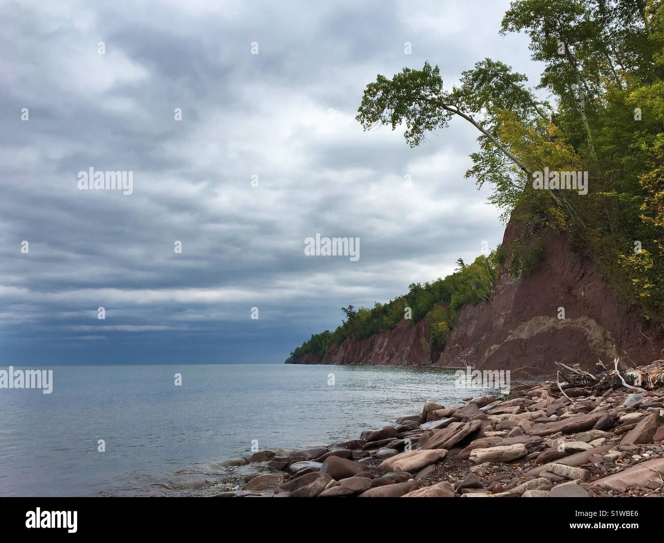 Lake Superior shoreline Stock Photo