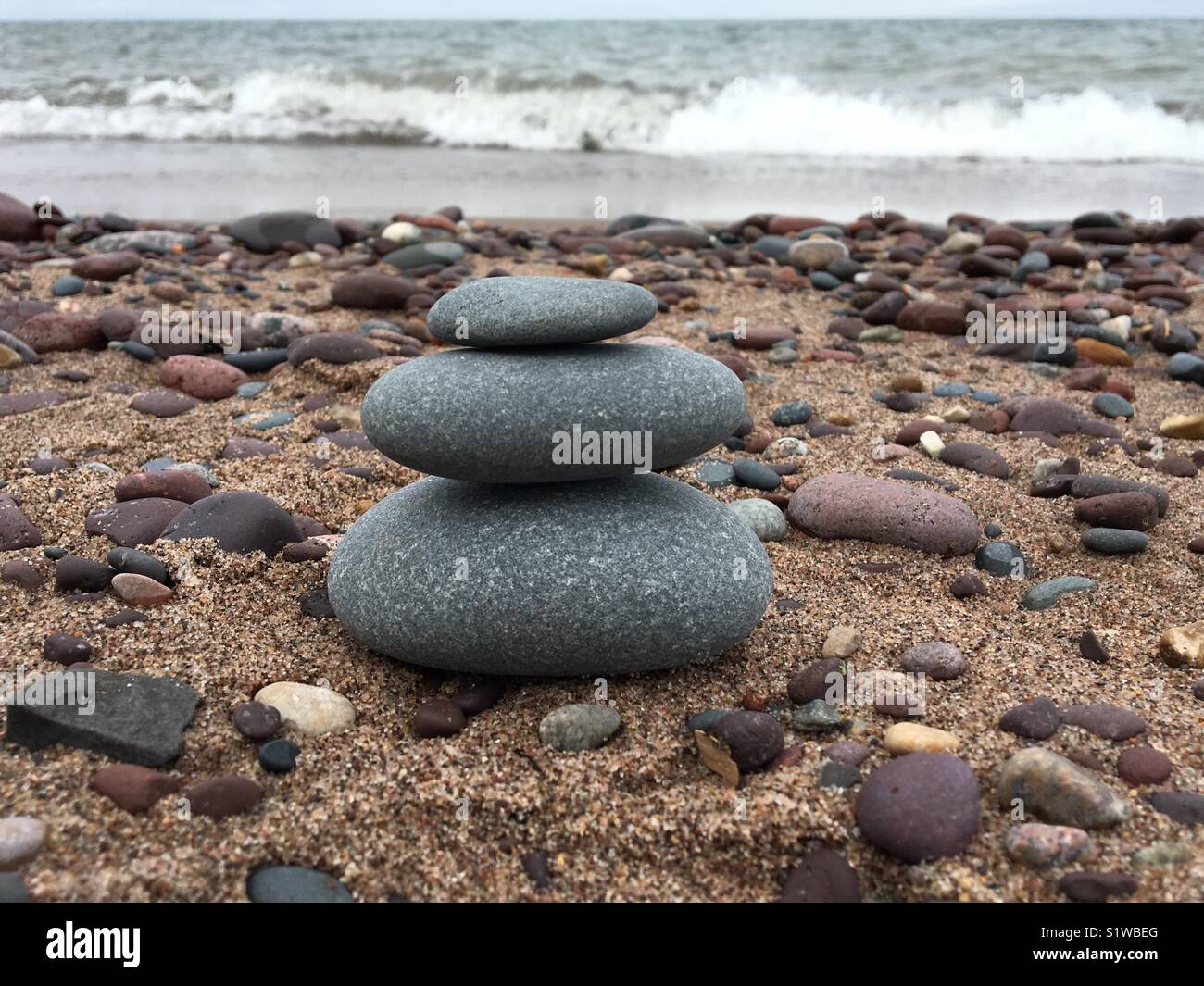 Rocks along Lake Superior shoreline - Smartphone Captured Stock Image
