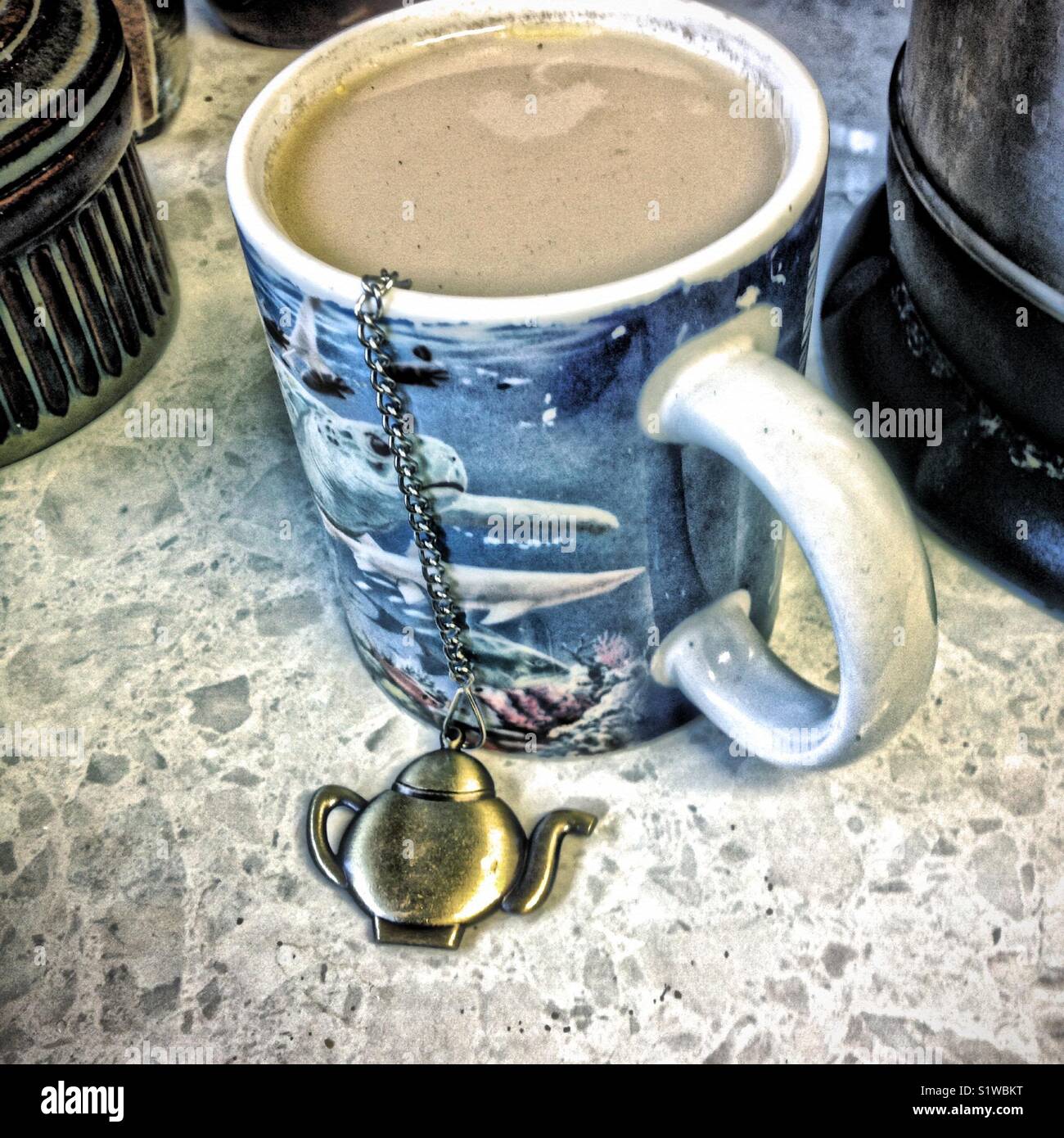 Brewing up some Emperor Grey! - Smartphone Captured Stock Image
