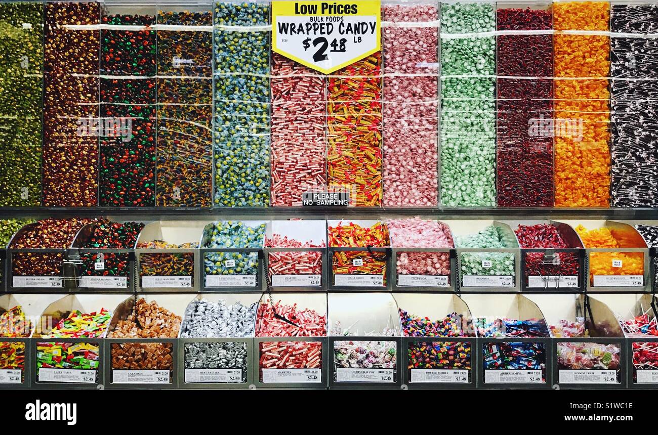 Bulk candy at a grocery store Stock Photo
