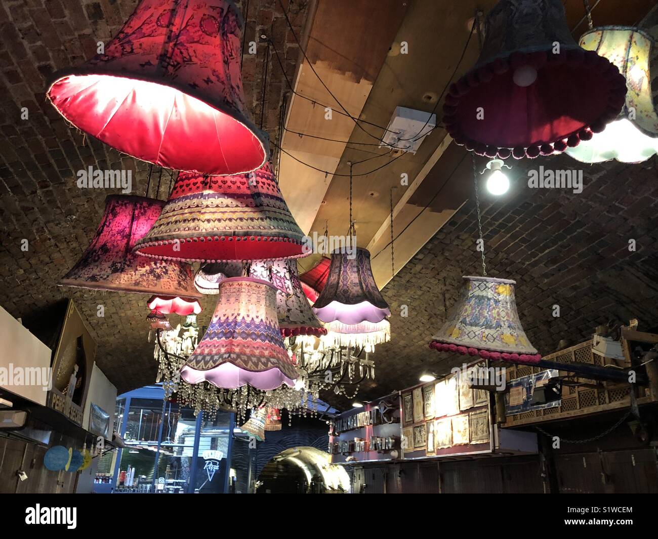 Lamps in Camden market  in London UK - Smartphone Captured Stock Image