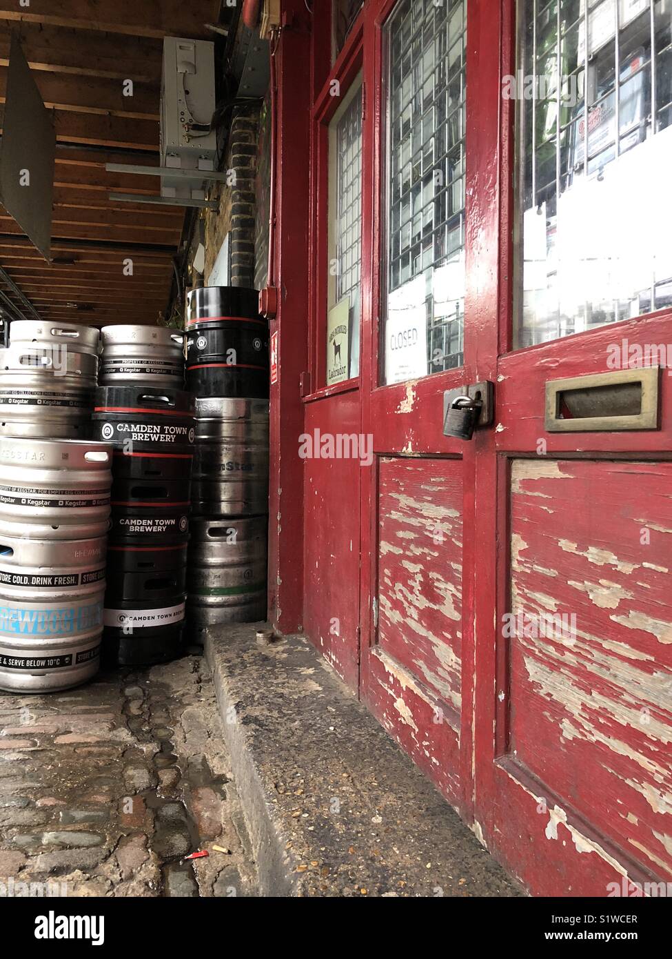 Bear barrels in Camden market in London, England - Smartphone Captured Stock Image