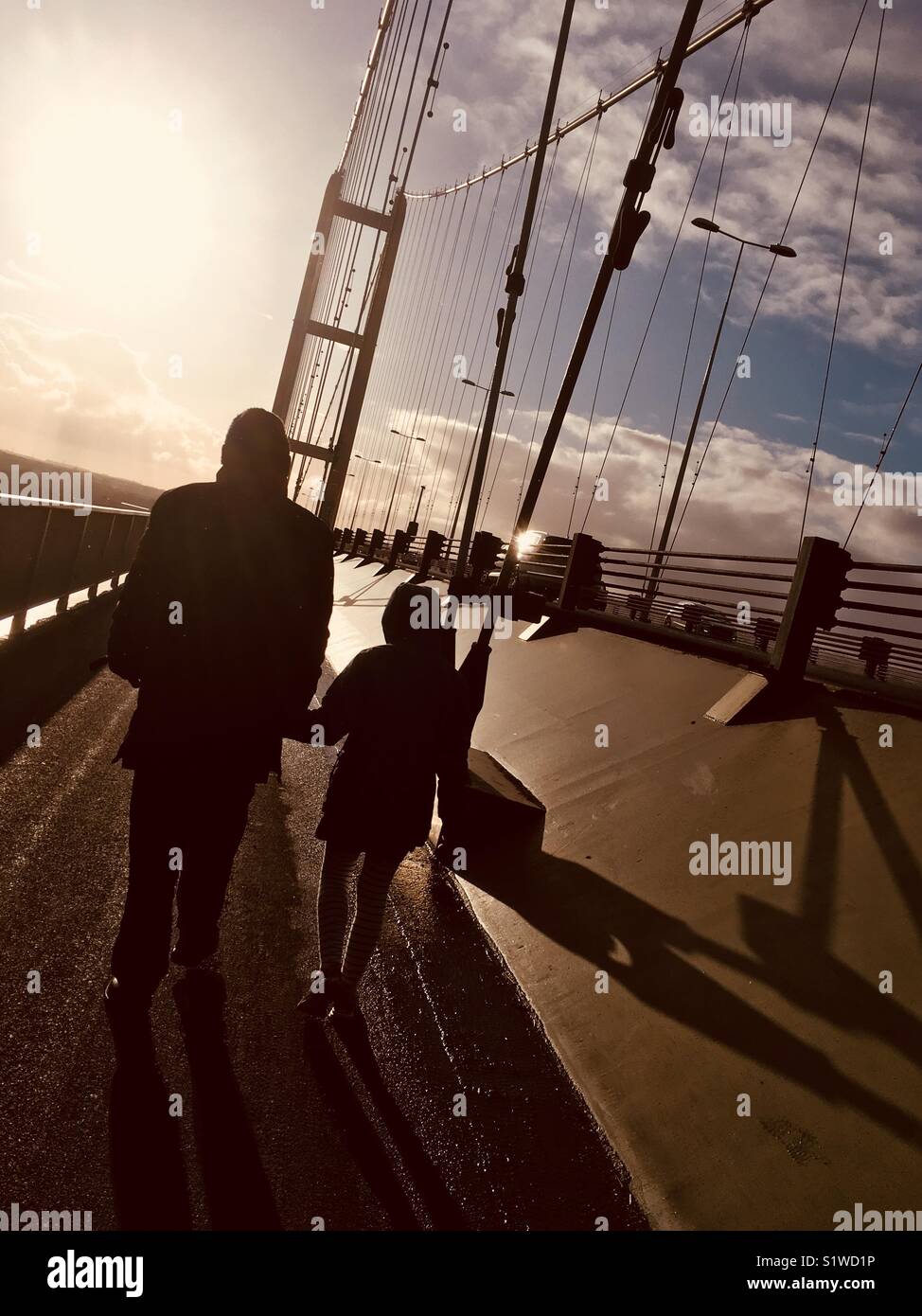 Winter walk across the Humber Bridge - Smartphone Captured Stock Image