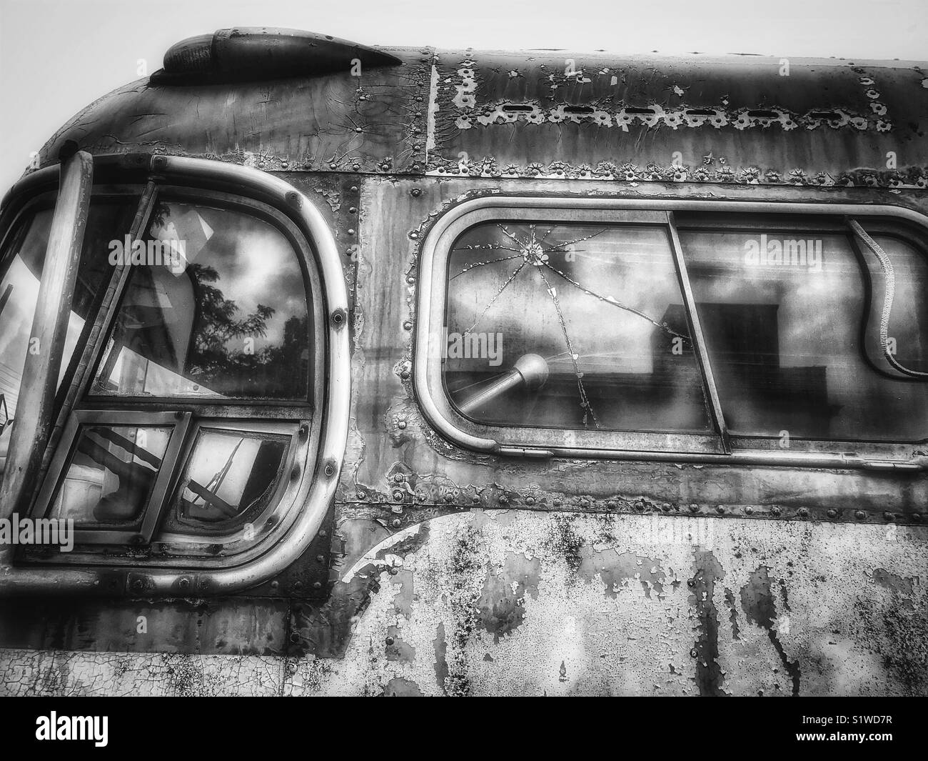 Abandoned bus - Smartphone Captured Stock Image