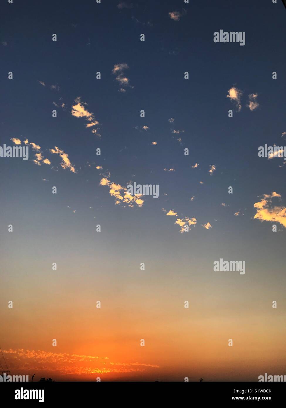 Sunset and the blue sky - Smartphone Captured Stock Image