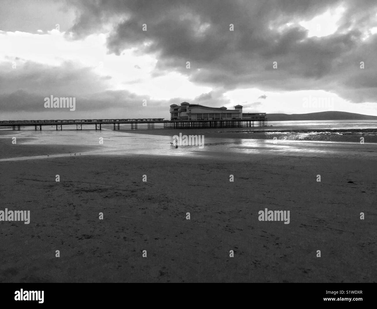 The Grand Pier in Weston-super-Mare, UK on a winter afternoon Stock Photo