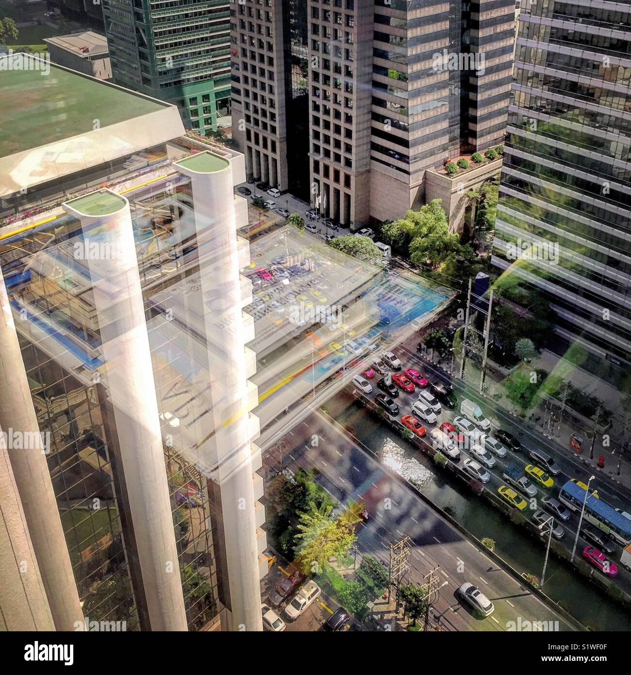 View from office building downtown Bangkok Stock Photo - Alamy
