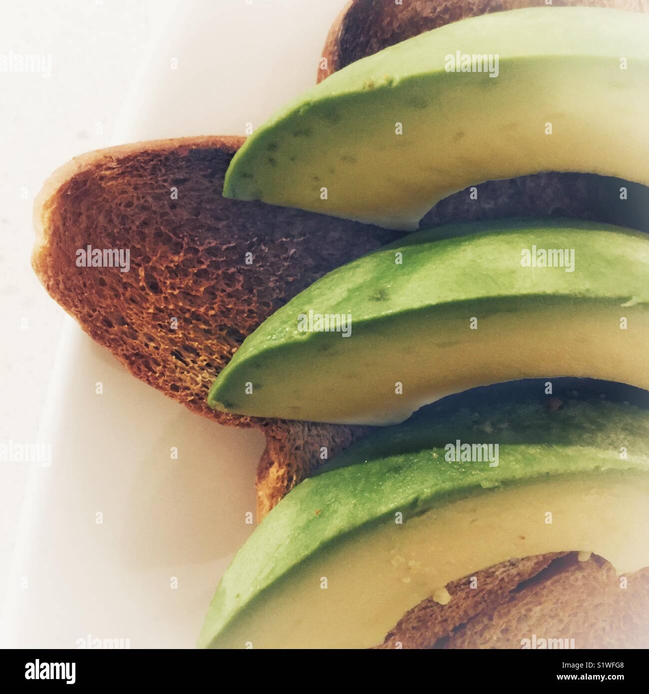 Avocados on toast - Smartphone Captured Stock Image