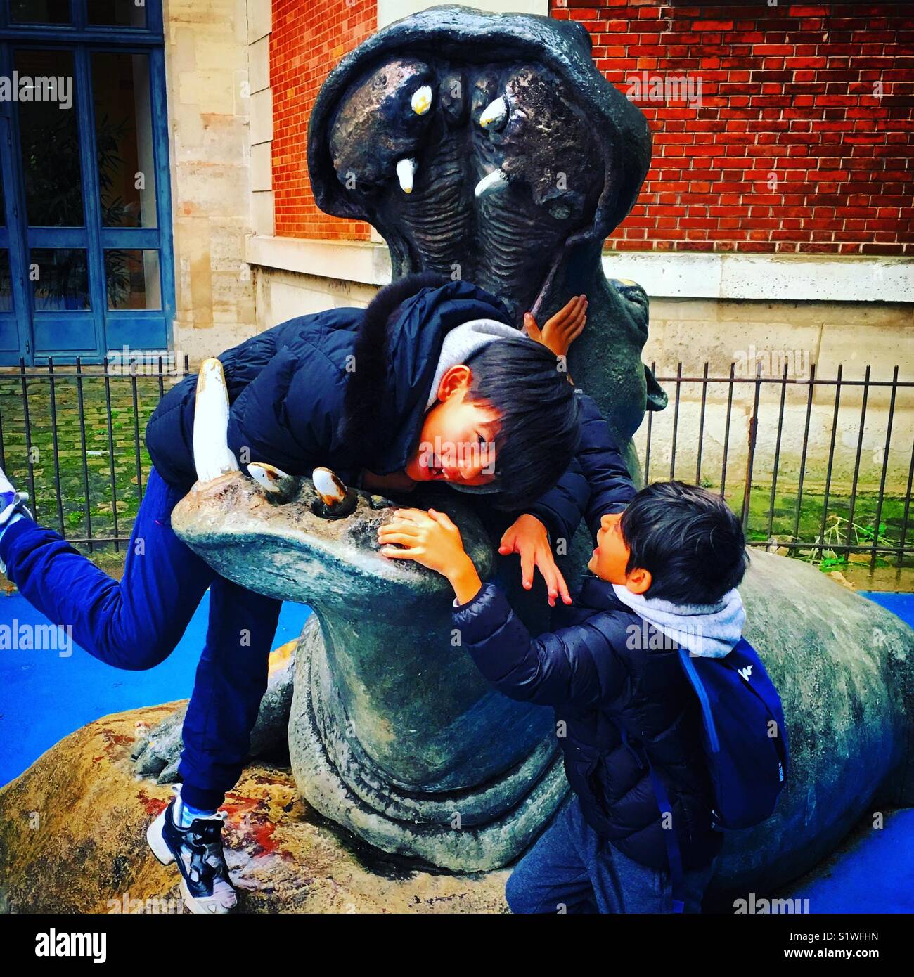 eaten by hippo - Smartphone Captured Stock Image
