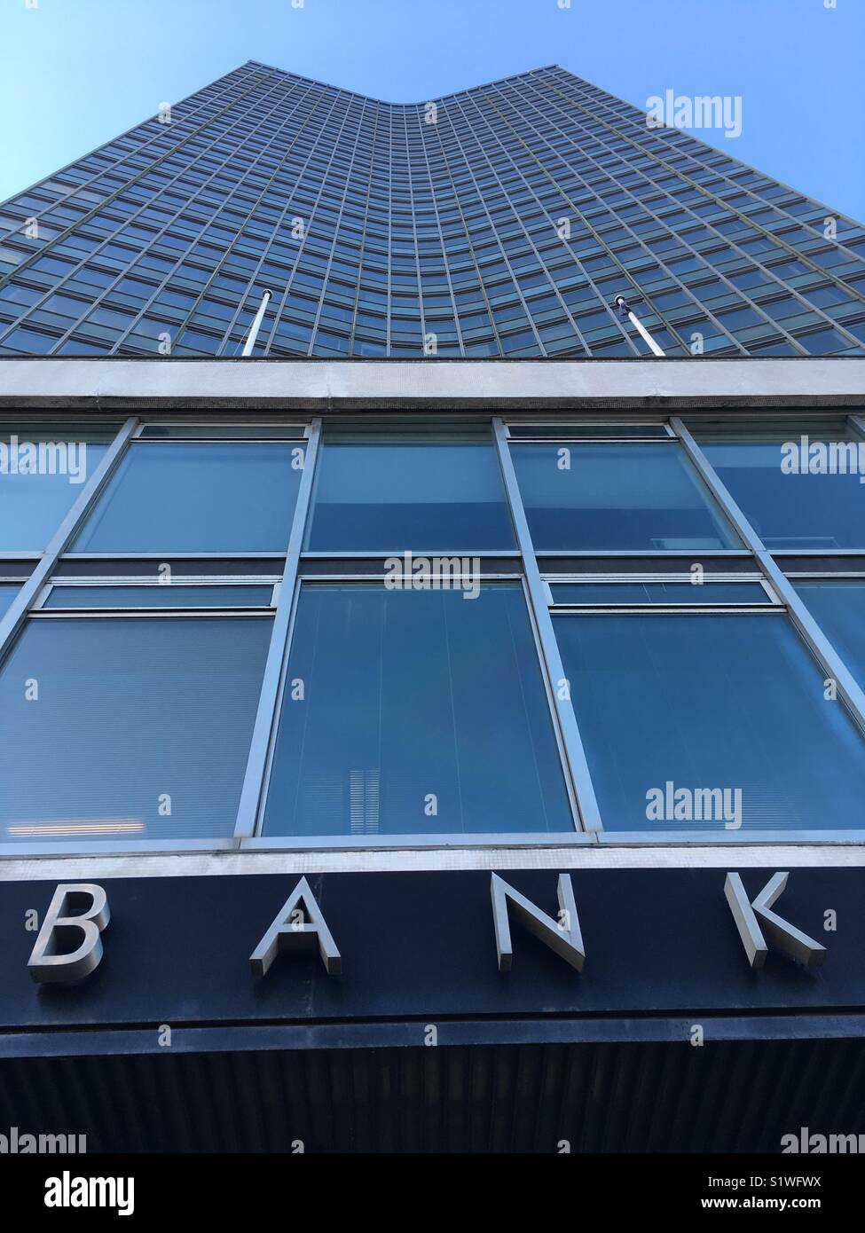 Bank building looking up - Smartphone Captured Stock Image